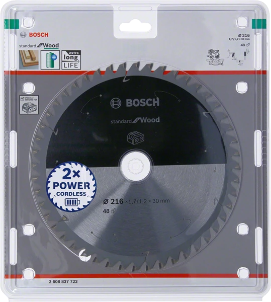 Pjovimo diskas medienai Bosch Standard for Wood 2608837723; 216 mm