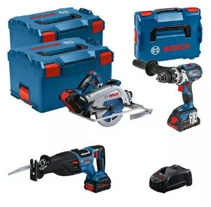 Įrankių rinkinys Bosch Rinkinys NARZÄDZI 18V GSB+GKS+GSA 1*4.0AH + 2*5.5AH