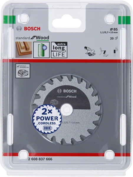 Bosch Standard for Wood 85x15x1,1/0,7x20T