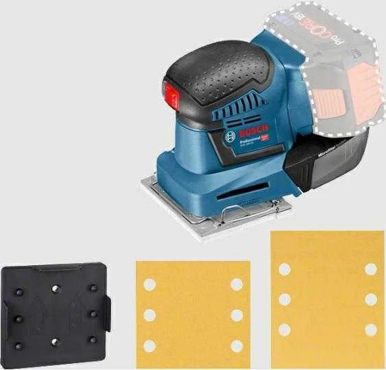 Bosch Akumuliatorinis vibracinis šlifuoklis GSS 18V-10, be akumuliatoriaus ir kroviklio