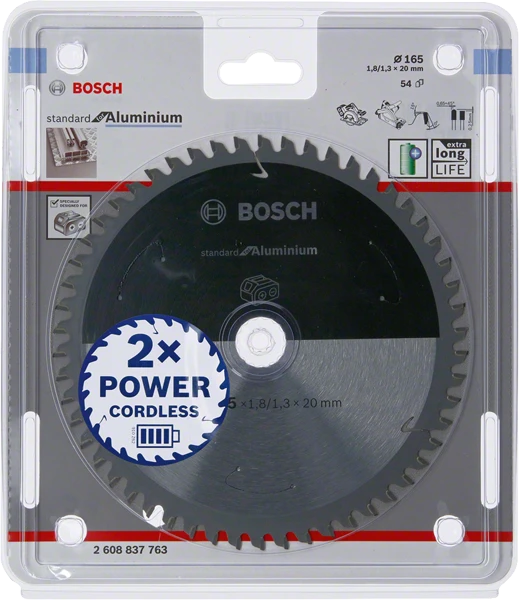 BOSCH STANDARTINIS Pjūklas ALU 165x20x54 su ACCU