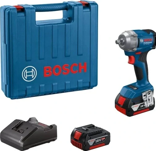 Smūginis veržliasukis Bosch GDS 18V-350 Professional; 18 V; 2x4,0 Ah akumuliatoriai. + L formos dėklas