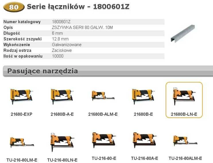 BOSTITCH ZSZYWKI 80 6mm 10 000 vnt.