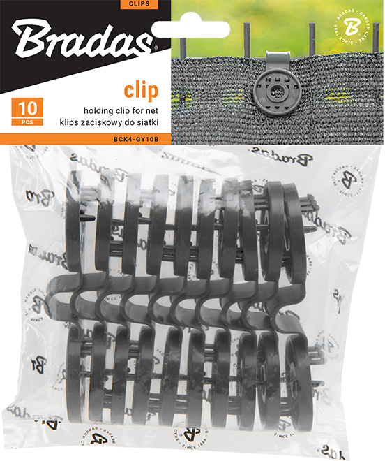BRADAS KLIPSAS ŠEŠĖLIAVIMO TINKLAMS TVIRTINTI PILKAS /10vnt. BUNGEE CORD SPAUSTUKAI