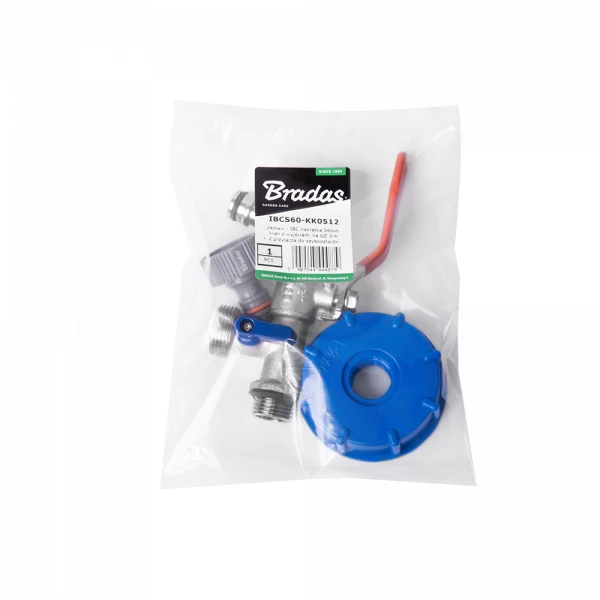 BRADAS IBC adapteris su čiaupu GZ 2×3/4″ IBC S60x6 rinkinys