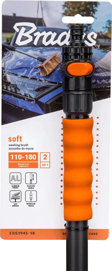 BRADAS AUTOMOBILINIS PLOVIMO ŠEPETYS SOFT SU VOŽTUVU TELESKOPINIS 110-180cm 1-PUSIS