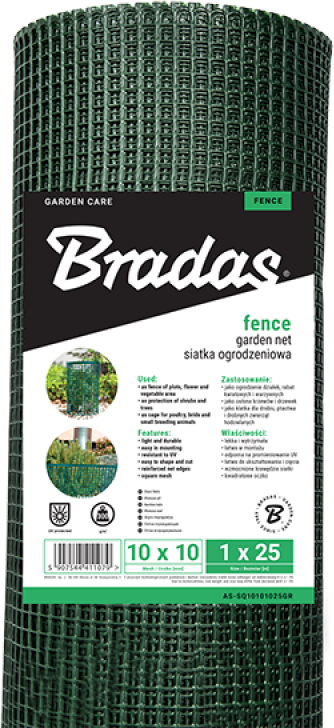 Dėlionė Bradas SIATKA OGRODZENIOWA/OGRODOWA 10mm x 1,00m x 25mb 300g/m2