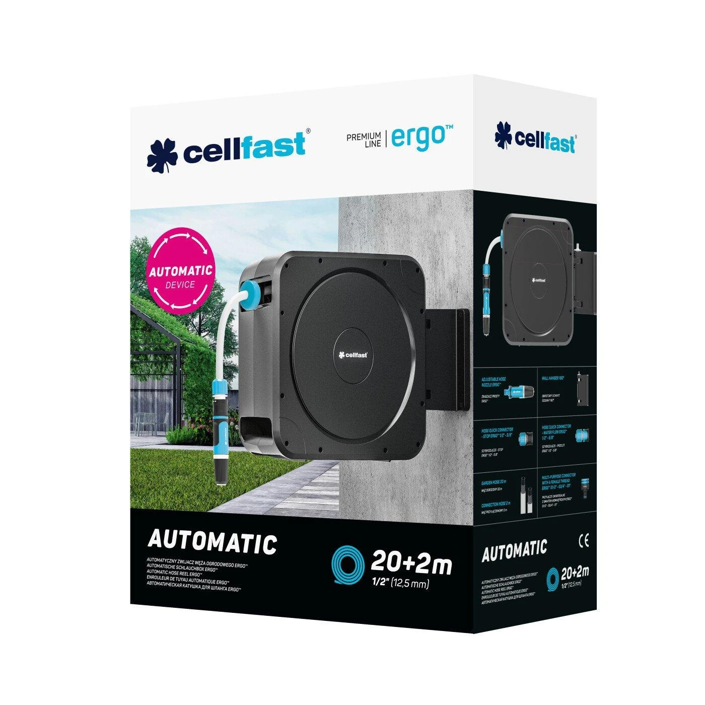 Cellfast Automatinė žarnos ritė ERGO™ 20m, 1/2"