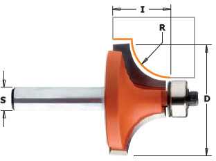 Freza R 1,6mm D 15,9mmI 12,7mm S 8mm, CMT