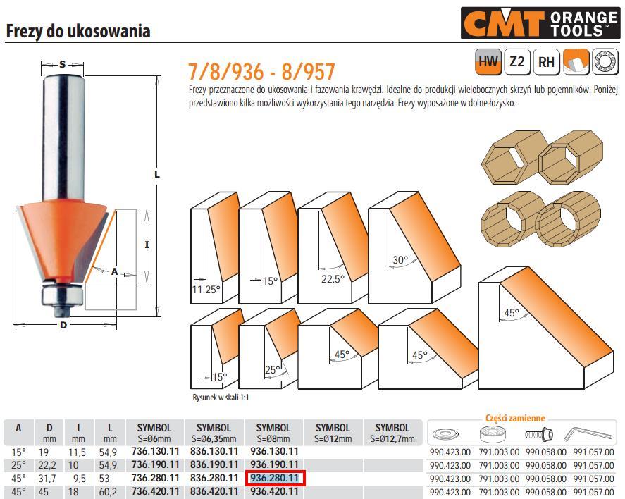 Freza HM S=8 D=31.7 (45 *), CMT