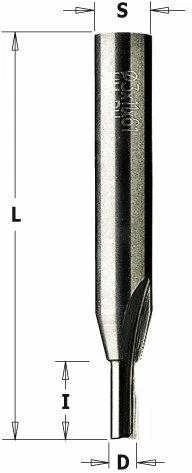 Tiesi pirštinė freza CMT; S=8 mm; D=3 mm