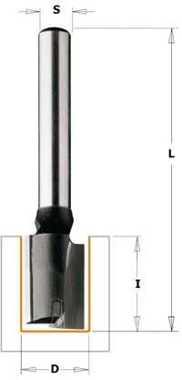 Tiesi pirštinė freza CMT; S=8 mm; D=14 mm