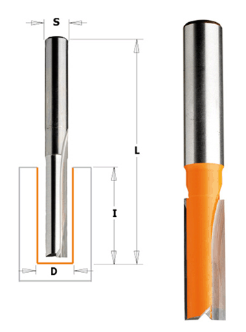 Tiesi pirštinė freza CMT; S=12 mm; D=16 mm