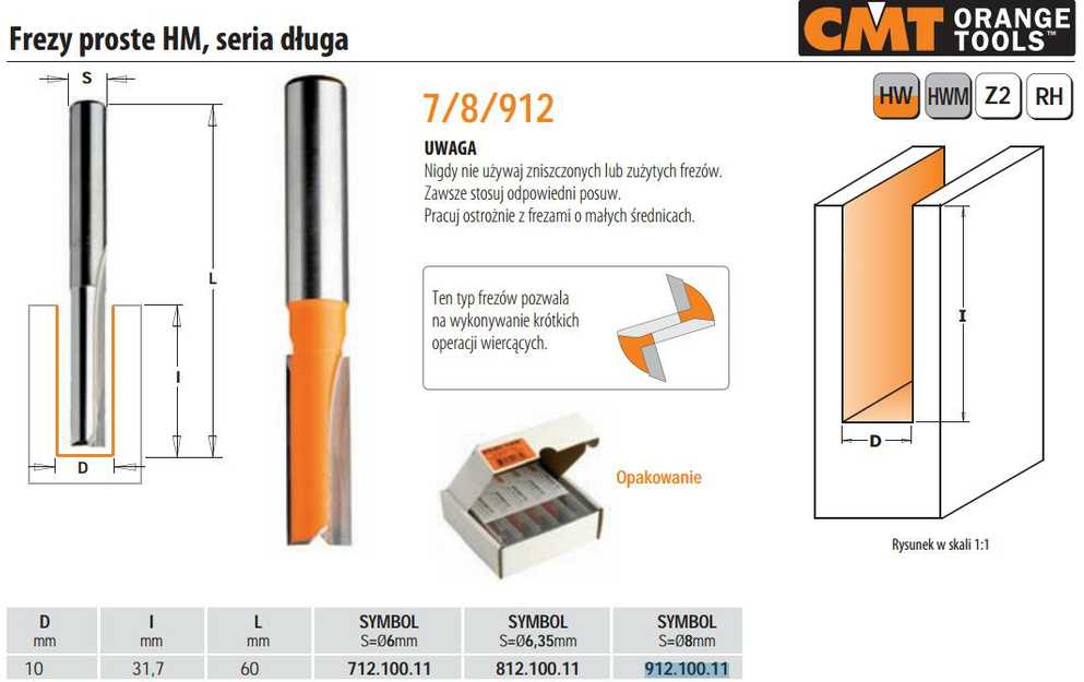 Freza HM S=8 D=10x30, CMT