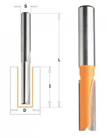 Tiesi pirštinė freza CMT; S=12 mm; D=10 mm