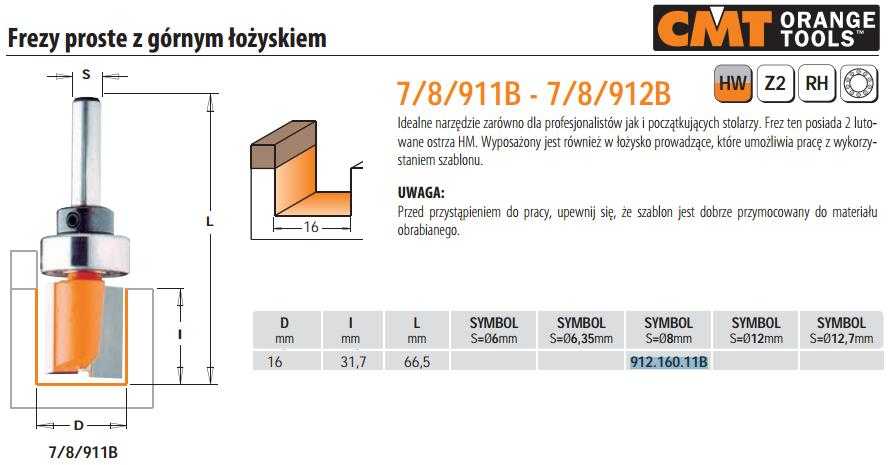Freza HM S=8 D=16x30 B, CMT