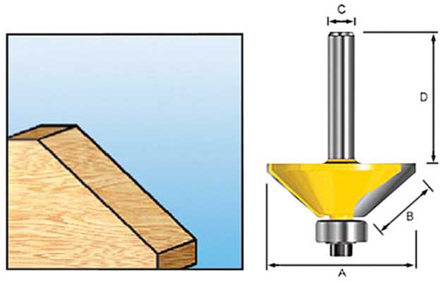 Tiesi pirštinė freza CMT; S=12 mm; D=19 mm; su guoliu