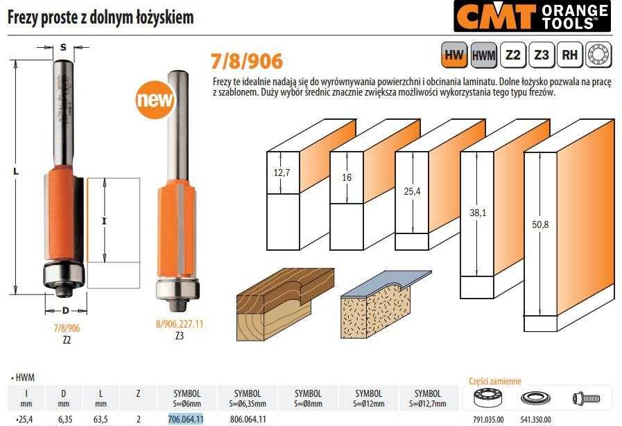 Freza HM S=6 D=6.35x25,4x63,5, CMT