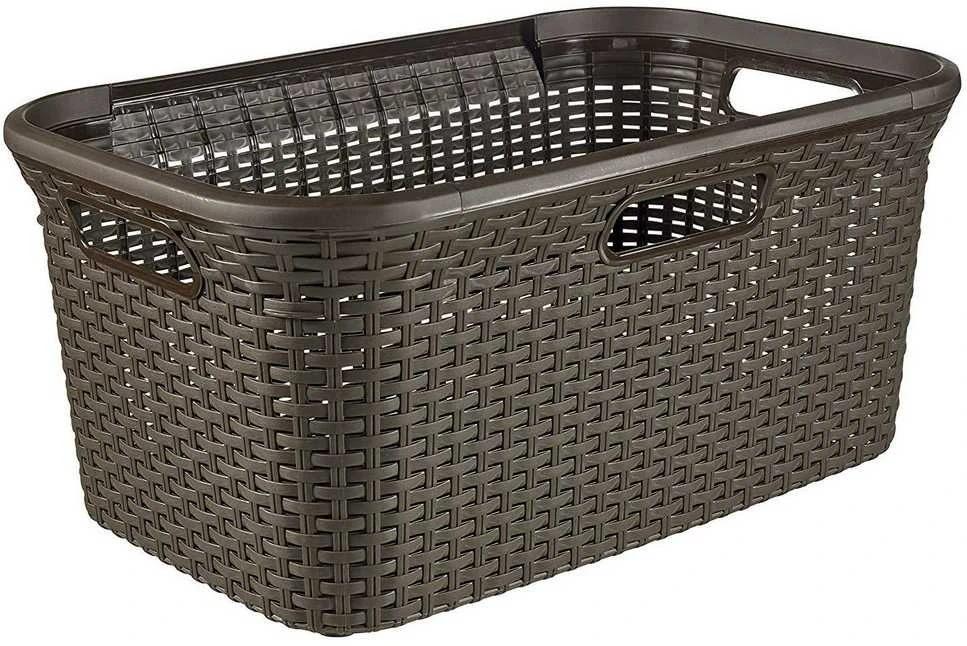 Curver Skalbinių krepšys Style, tamsiai rudos spalvos, 45l