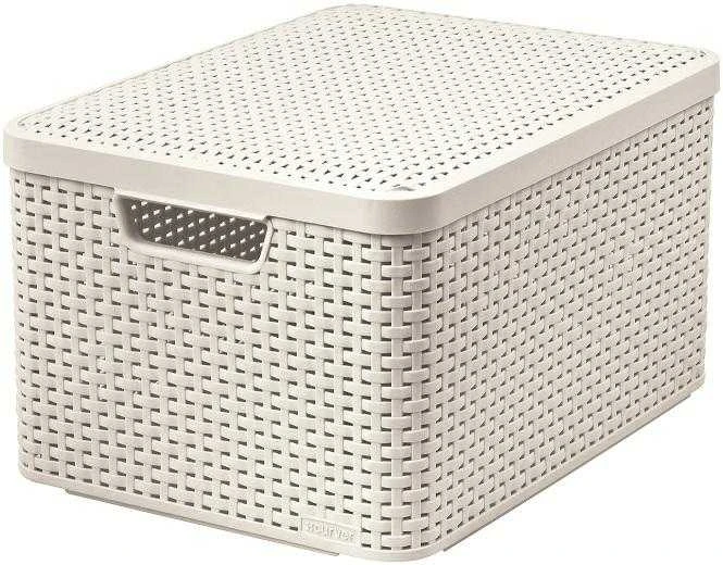 Curver Daiktadėžė su dangčiu Style, kreminės baltos spalvos, 30l, L