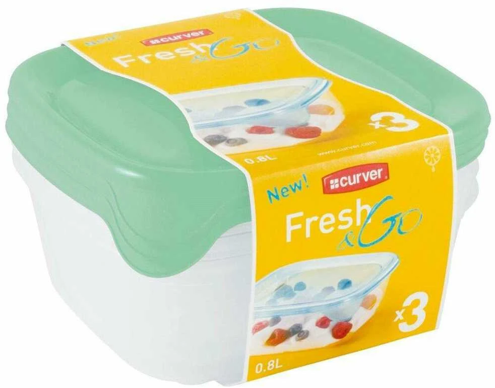 Curver Pojemniki na Żywność Priešpiečių dėžutė Rinkinys 3x0,8l Curver universalus