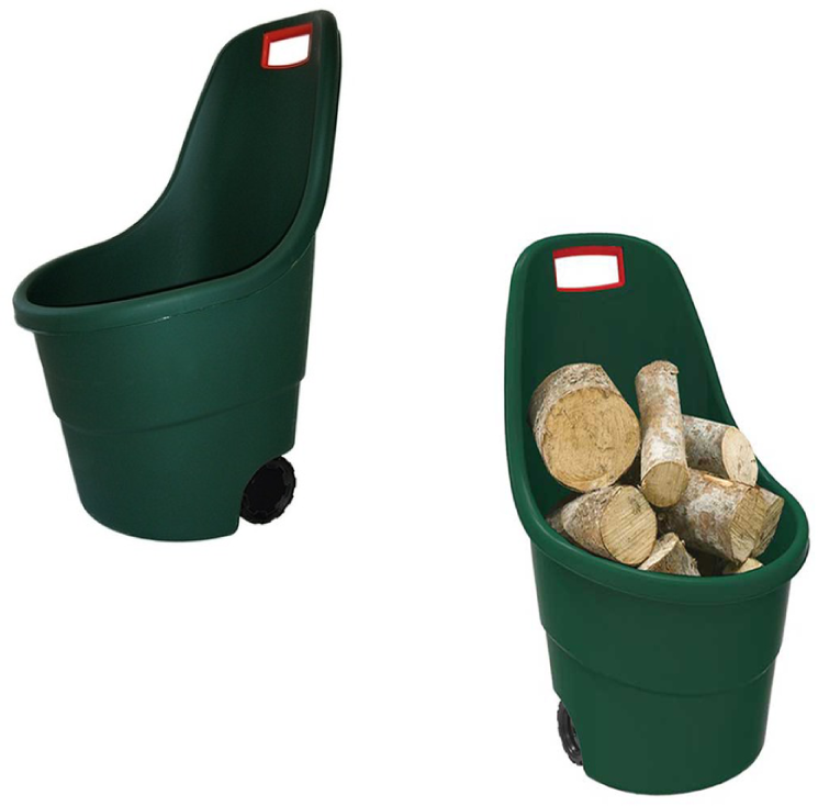 Plastikinis karutis KETER Easy Go, 55 l, 53 x 58 x 89 cm, žalia/oranžinė sp.