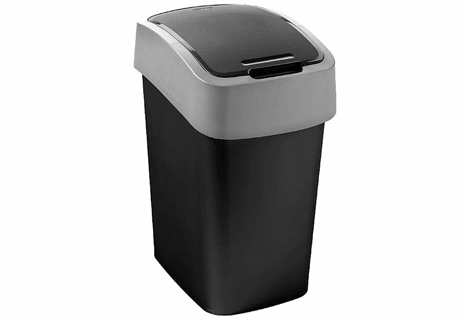 Curver Šiukšliadėžė Flip Bin 45L juoda-sidabrinė