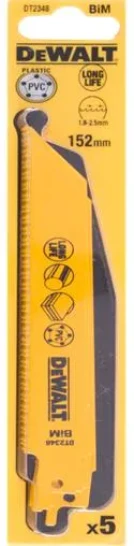DEWALT PJŪKLELIO GELEŽTĖ SABELINIAM PJŪKLUI 152×1,8-2,5mm /5vnt. UNIVERSALI