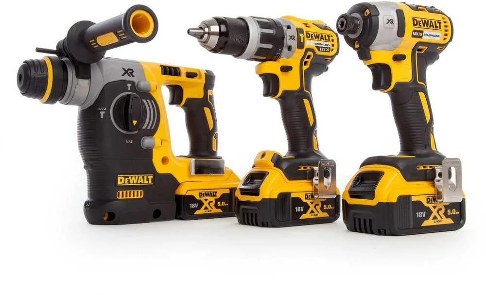 Akumuliatorinių įrankių rinkinys DEWALT DCK368P3T, DCD796 + DCF887 + DCH273 | 18V | 3x4.0Ah | 2xTSTAK II