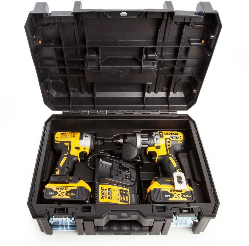 Akumuliatorinių įrankių rinkinys DEWALT DCK368P3T, DCD796 + DCF887 + DCH273 | 18V | 3x4.0Ah | 2xTSTAK II