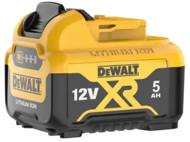 DeWalt 12V 5Ah XR akumuliatorius, šoninis vaizdas