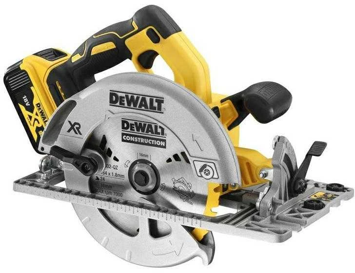 Akumuliatorinis diskinis pjūklas DeWalt DCS572P2-QW; 18 V; 2x5,0 Ah akum.