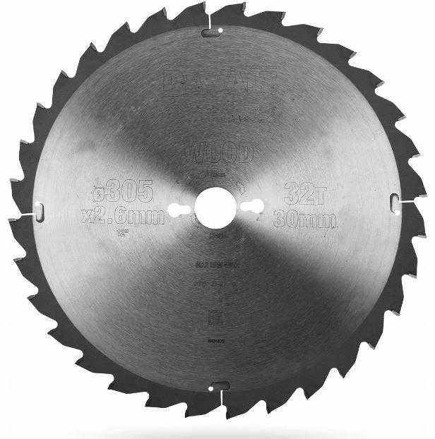 Pjovimo diskas medienai DeWalt; 305x2,6x30,0 mm; Z32; -5°