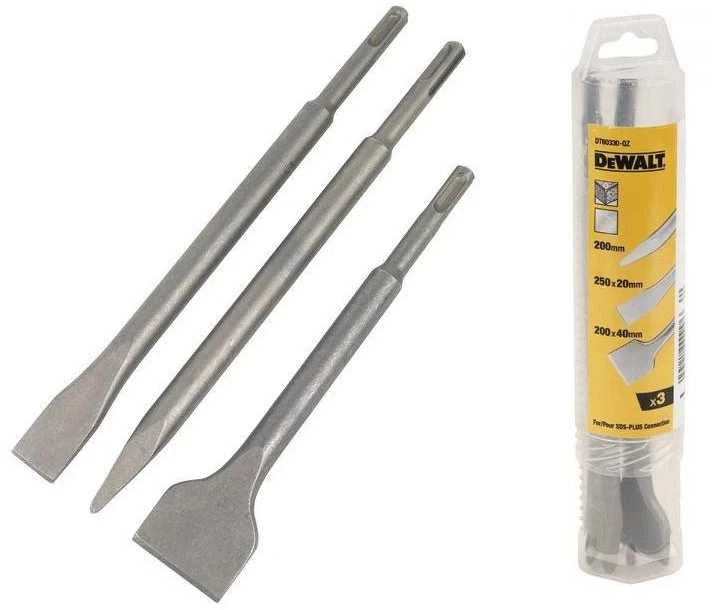 DEWALT Kaltas SDS KOMPLET 3 vnt. SZPIC + DŁUTA plokščias 20 i 40mm
