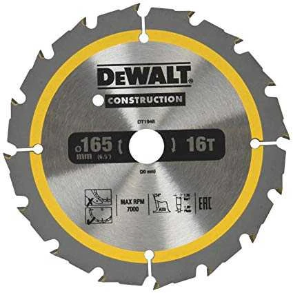 Pjovimo diskas DeWalt DT1950-QZ; 165x20 mm; Z36