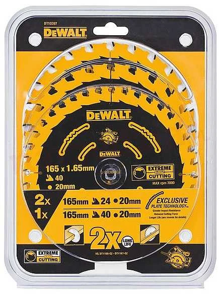 DEWALT pjovimo diskai Extreme DT10397-QZ 3 vnt 165x20 24T/40T