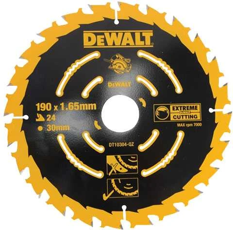 DEWALT pjovimo diskas medienai 190x30mmx24z 18°