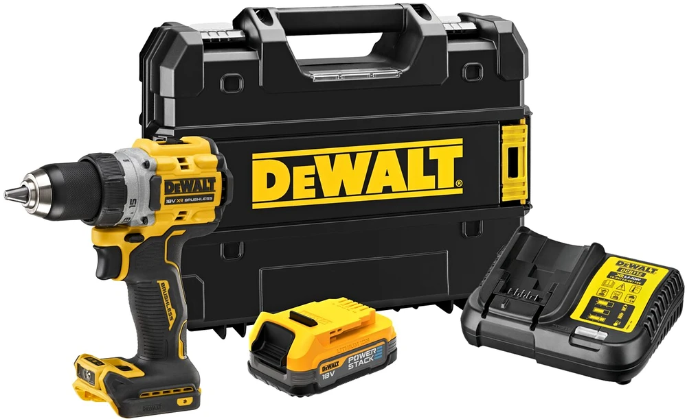 Dewalt smūginis suktuvas gręžtuvas 18V G3 XR, DeWalt [DCD805E1T-QW] Li-Ion, 1x1,7Ah, POWERSTACK
