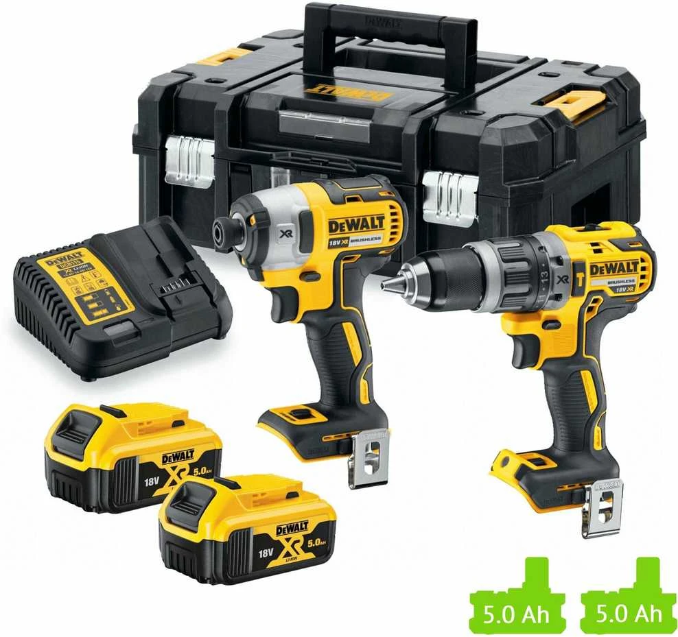 Įrankių rinkinys DeWalt DCK2051P2T-QW (DCD800 + DCF850); 18 V; 2x5,0 Ah akum.