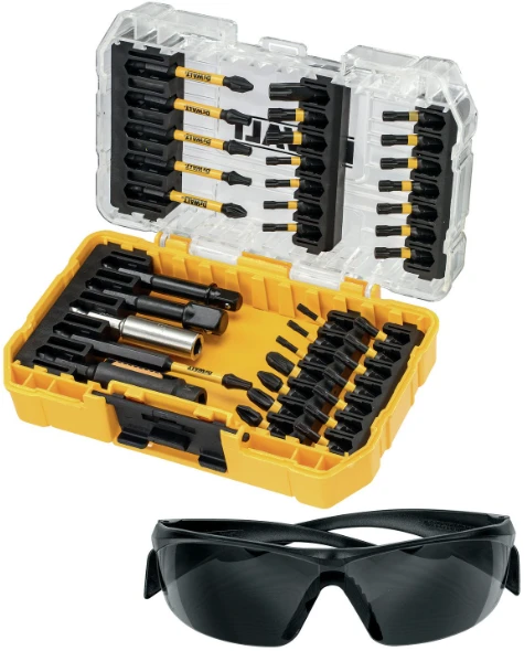 Sukimo antgalių rinkinys DeWalt DT70733T-QZ; 38 vnt. + Apsauginiai akiniai