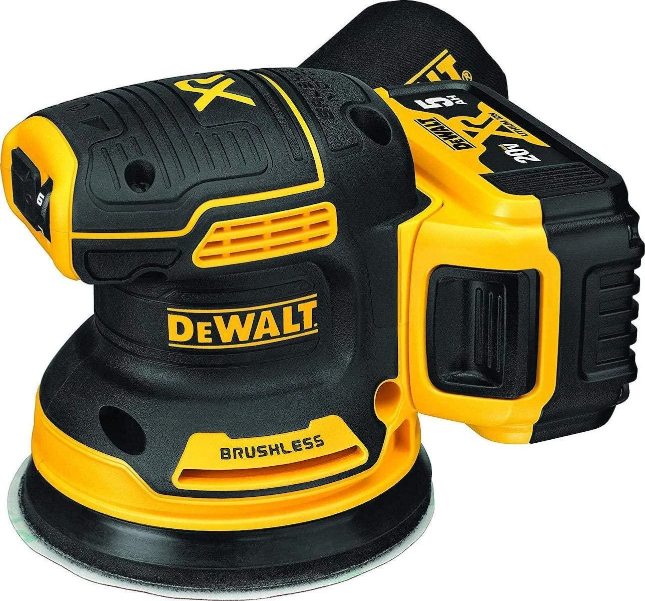 Dewalt DCW210 su pritvirtinta 5Ah baterija šone