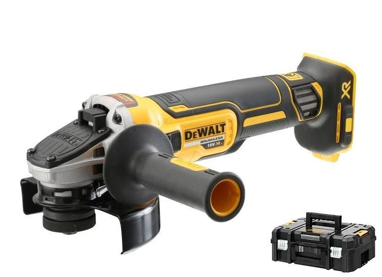 DeWALT kampinis šlifuoklis DCG405NT be akumuliatoriaus ir kroviklio, TSTAK lagaminas