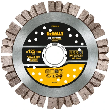 Stanley Deimantinis pjovimo diskas DeWalt Extreme; 125x2x22,23 mm