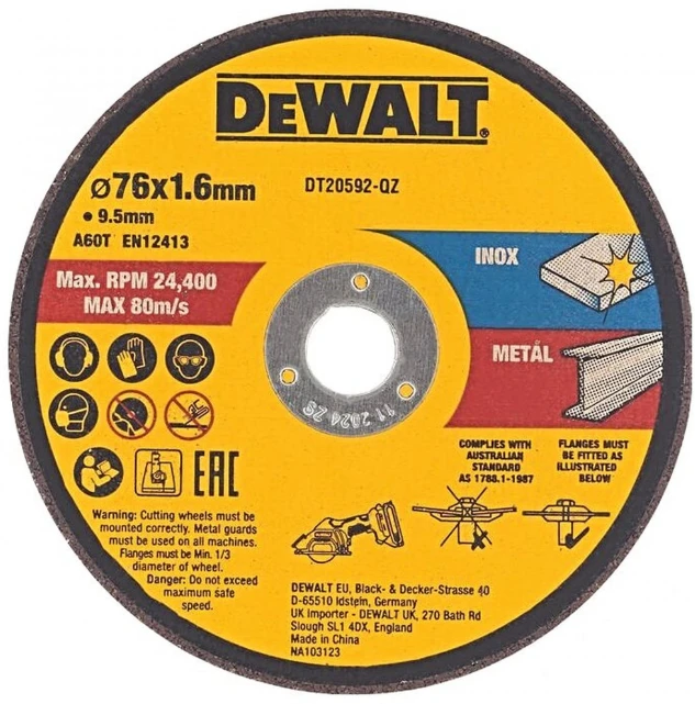 Pro DEWALT Pjovimo diskas metalui 76×1,6mm, skirtas DCS438 /3vnt.
