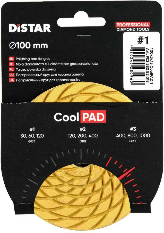 Grąžtas Ø100MM Distar CoolPAD šlifavimo ir poliravimo padukas diskas plytelėms #0 #1 #2 #3, Šlifavimo / poliravimo disko grubumas: #1