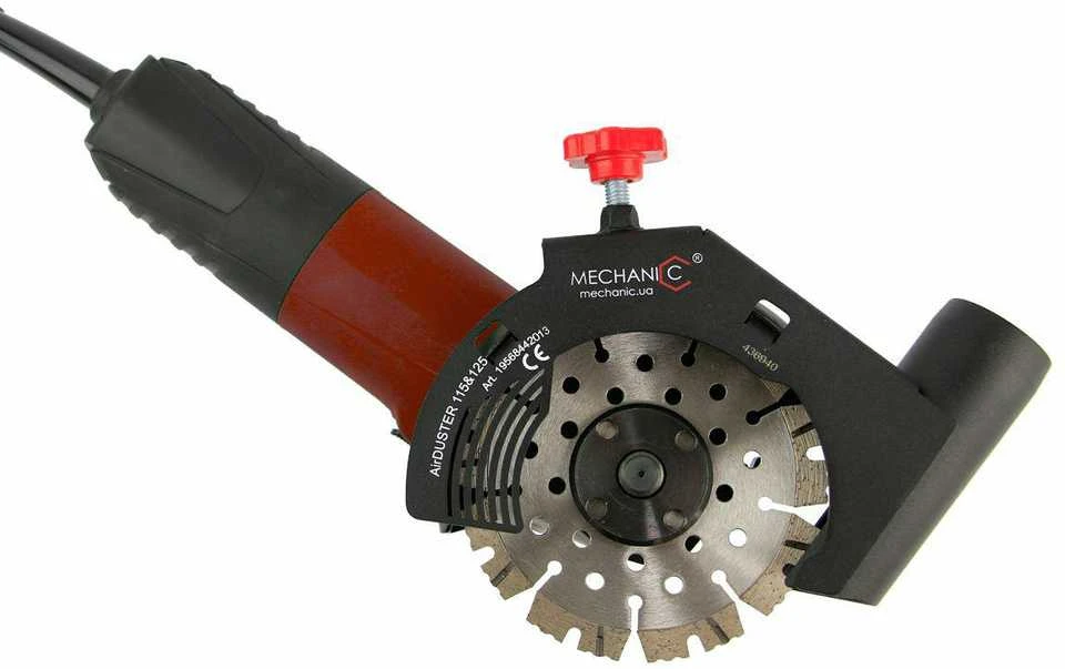 Pjovimo dulkių nusiurbimo priedas Mechanic AirDuster V2.0 115-125mm kampiniam šlifuokliui
