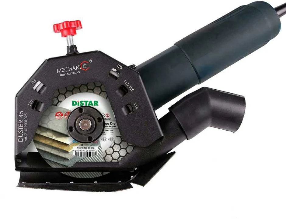 Distar MECHANIC DUSTER 45 (115-125 mm) Priedas plytelių pjovimui kampu be dulkių