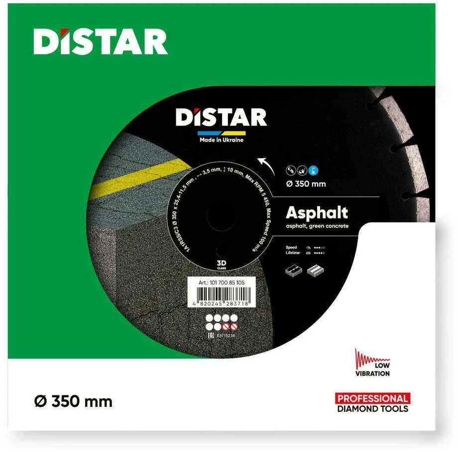 350 mm Distar ASPHALT asfalto ir šviežio betono pjovimo diskas