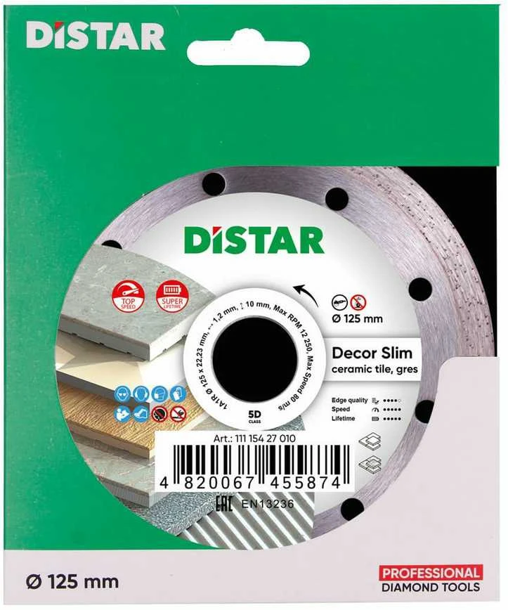 125MM DISTAR DECOR SLIM Deimantinis diskas plytelėms