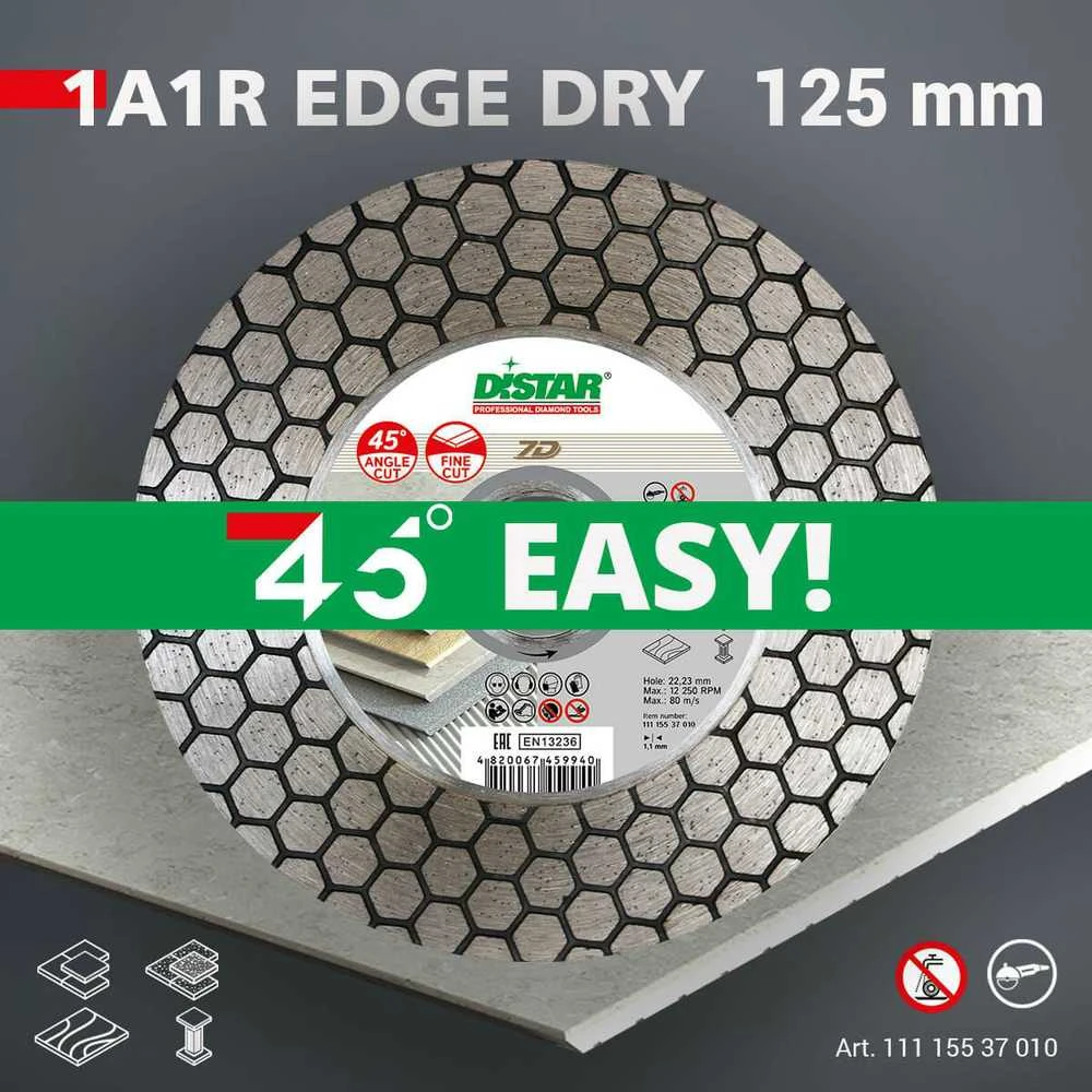 125MM DISTAR EDGE DRY Deimantinis diskas plytelėms